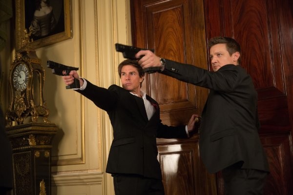 Tom Cruise as Ethan Hunt and Jeremy Renner as William Brandt